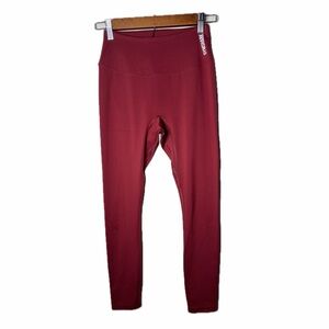 Gymshark Leggings Dark Red Burgundy Performance Small EUC workout gym activewear